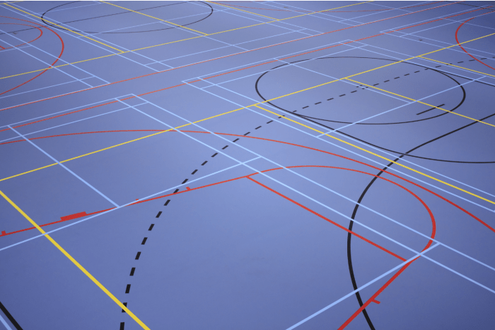 basketball court and multi sport flooring 1 - Lantai Parket Basket Dukungan untuk Atlet Dunia