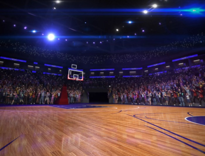 basketball court with flooring 1 - Budget Lantai Parket Lapangan Basket yang Realistis