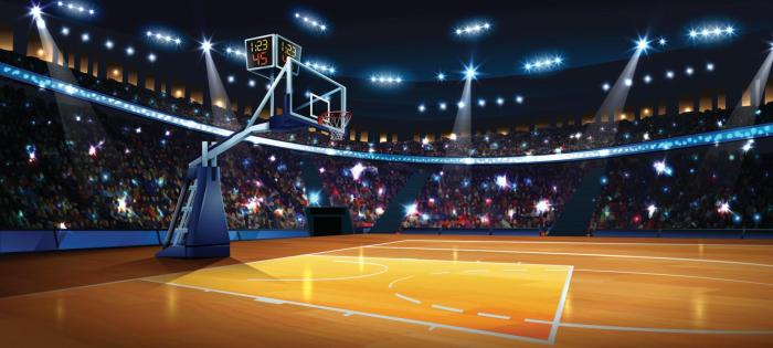 Studi Kasus Lantai Parket Lapangan Basket Arena Nasional indoor basketball court concept background free vector 1 - Studi Kasus Lantai Parket Lapangan Basket Arena Nasional