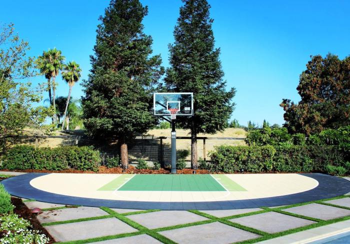 Sport Court Backyard Residential Basketball Court Custom Danville Alamo California - Memahami Lantai Lapangan Basket Outdoor